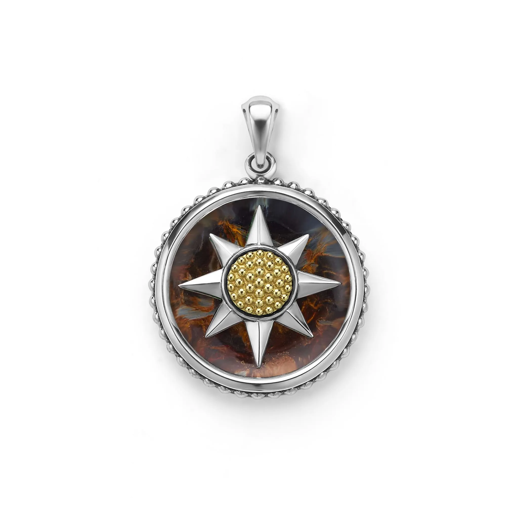 Anthem Two-Tone Pietersite Circle Burst Amulet