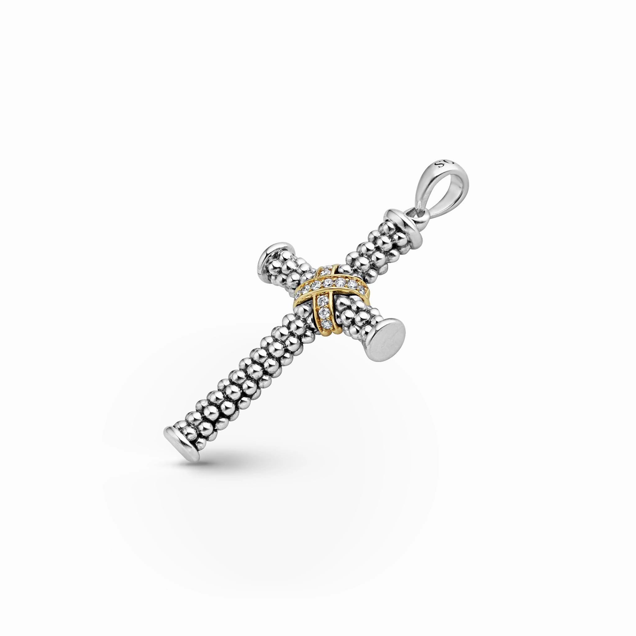 Anthem Large Two-Tone Diamond Cross Amulet