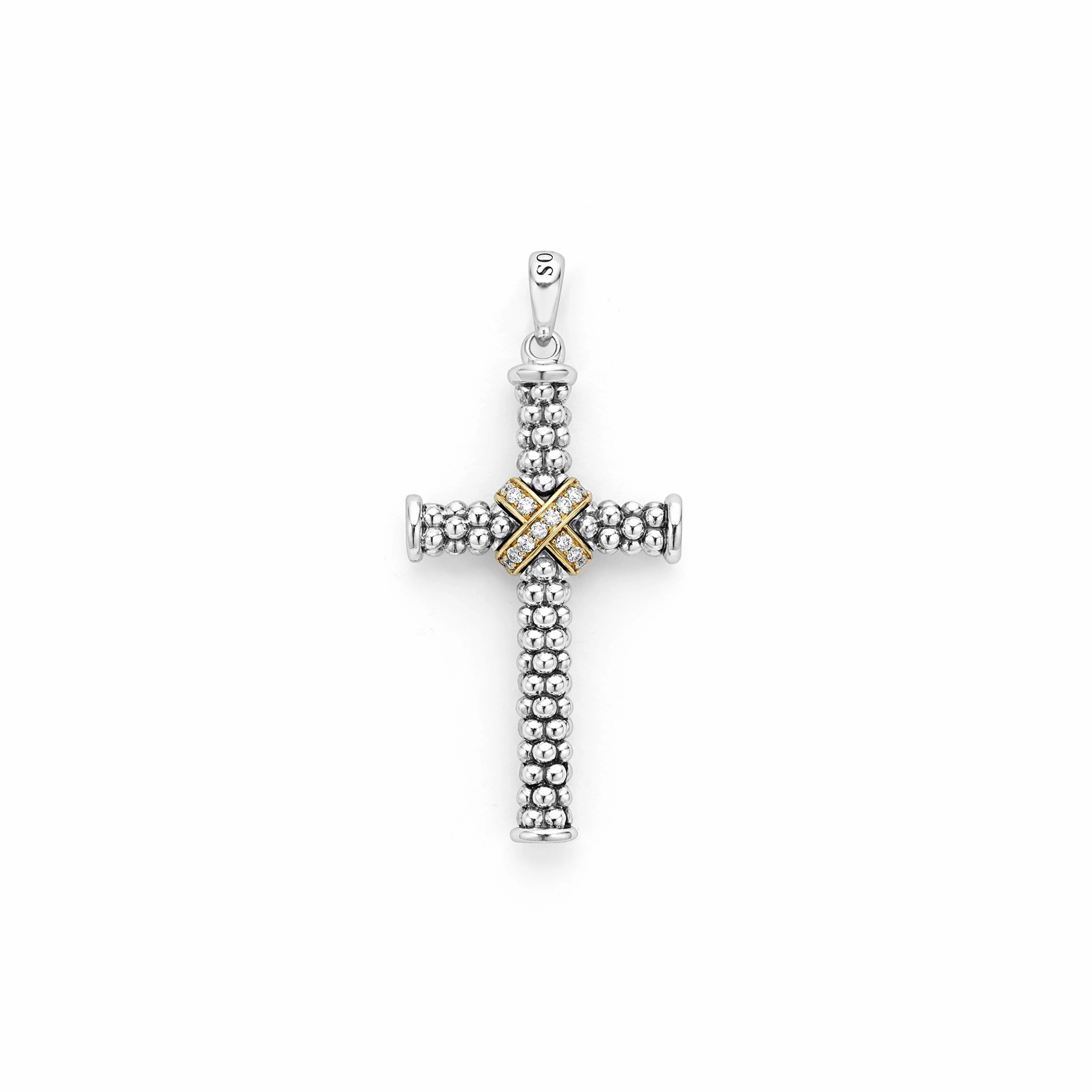 Anthem Large Two-Tone Diamond Cross Amulet