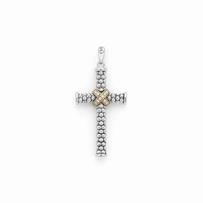 Anthem Large Two-Tone Diamond Cross Amulet