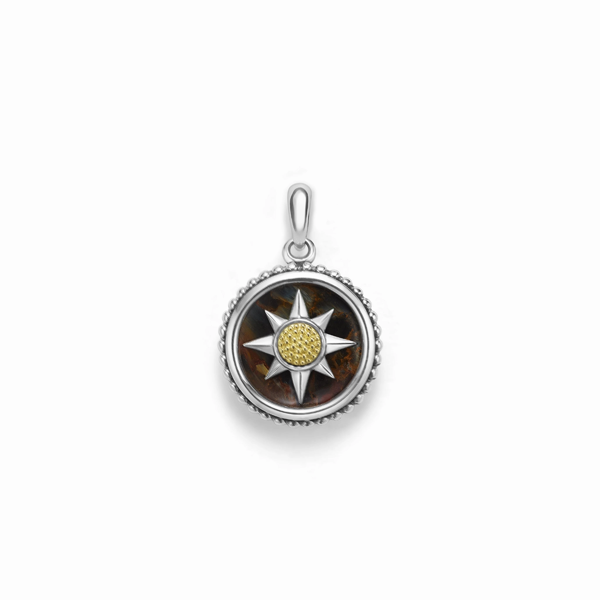 Anthem Small Two-Tone Pietersite Circle Burst Amulet