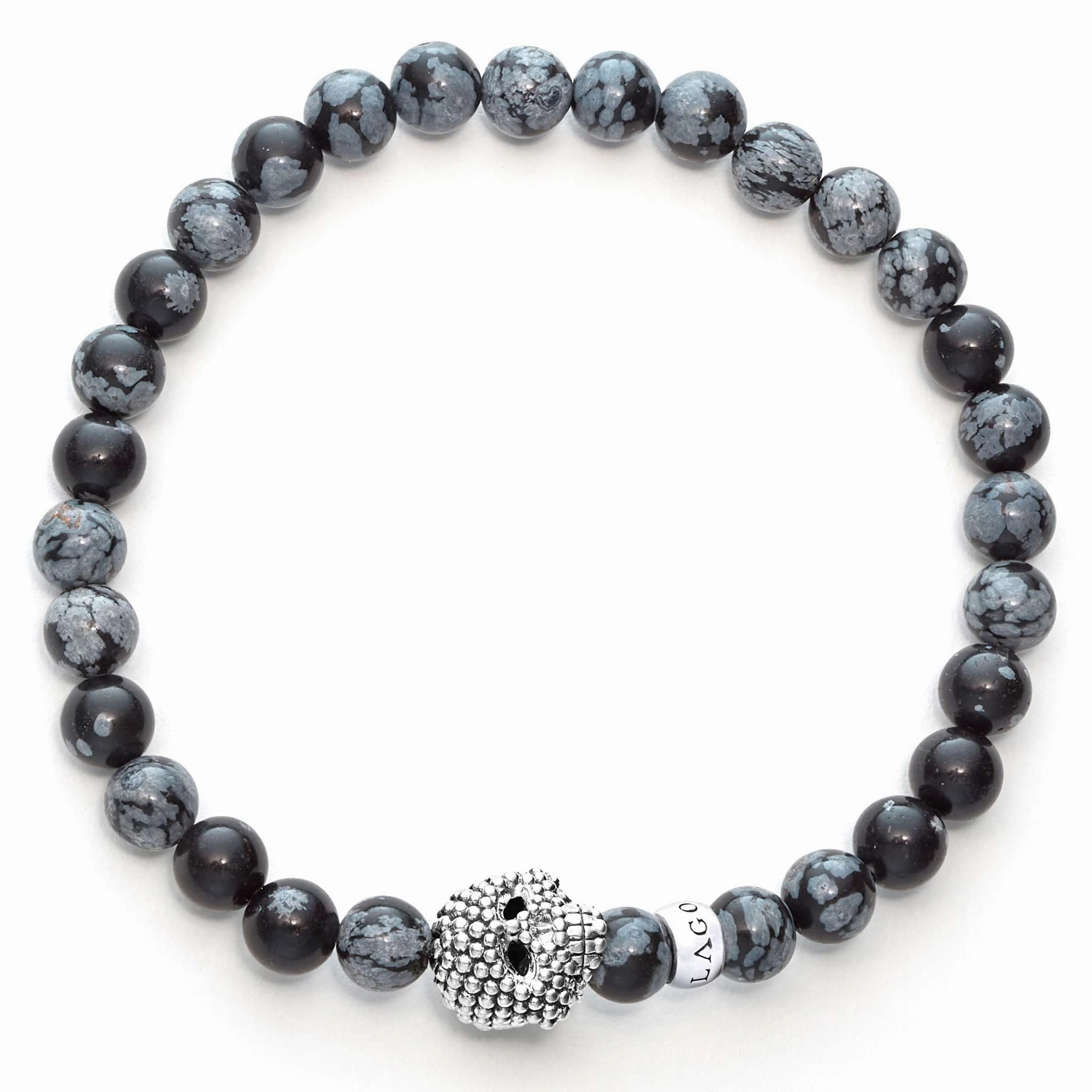 Anthem Snowflake Obsidian Skull Bracelet