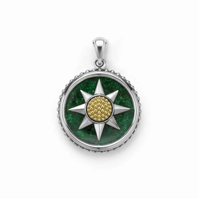 Anthem Two-Tone Jade Circle Burst Amulet
