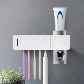 Anti-bacteria UV Automatic Toothbrush Sterilizer by Daily Boutik - White - 8.7" x 5.1" x 2.5" Toothbrush Holder,Bathroom Organizer