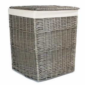 Antique Wash Willow Large Square Laundry Basket with White Lining laundry organizer,dirty clothes basket,plastic laundry basket