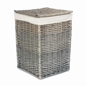 Antique Wash Willow Small Square Laundry Basket with White Lining laundry organizer,dirty clothes basket,plastic laundry basket