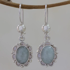 Apple Princess of the Forest Artisan Crafted Jade and Sterling Silver Earrings