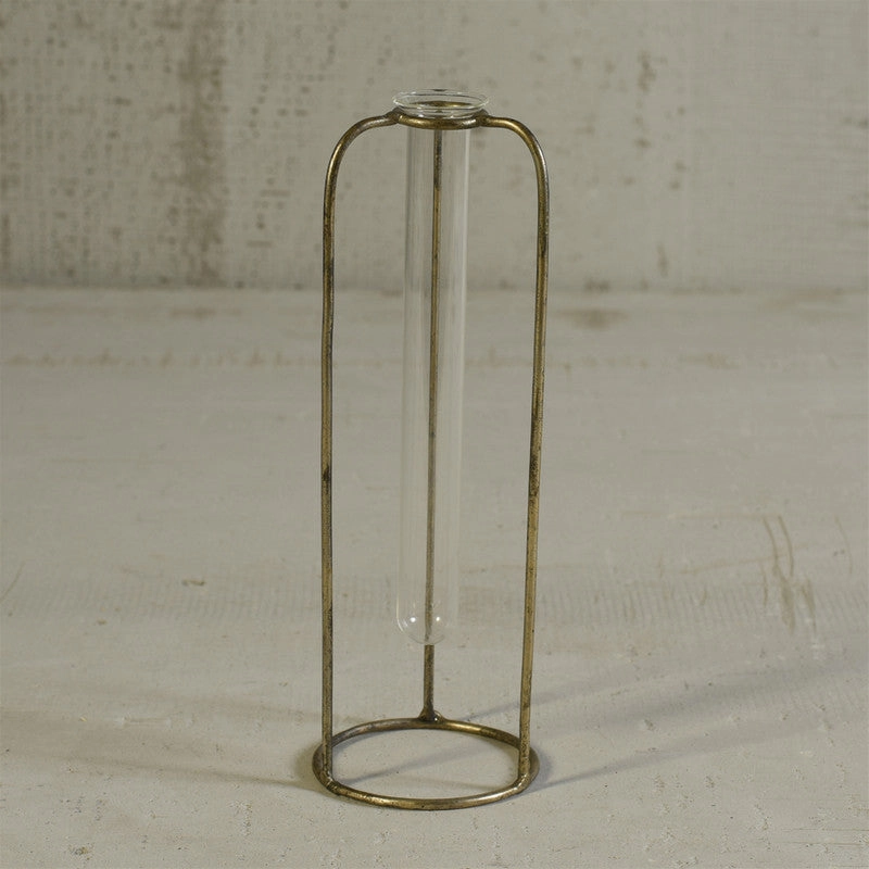 Archer Bud Vase, Glass and Metal