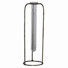 Archer Bud Vase, Glass and Metal Vase,Ceramic Vase