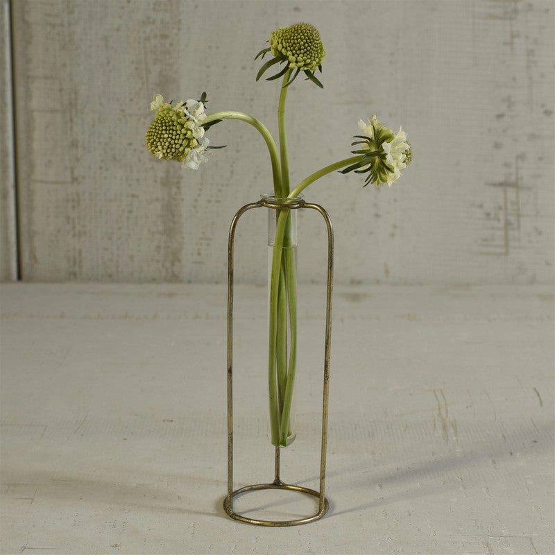 Archer Bud Vase, Glass and Metal