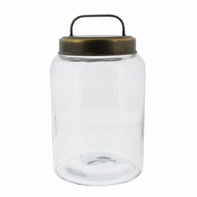Archer Canister with Metal Lid - Med Vase,Ceramic Vase