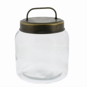 Archer Canister with Metal Lid - Sm Vase,Ceramic Vase