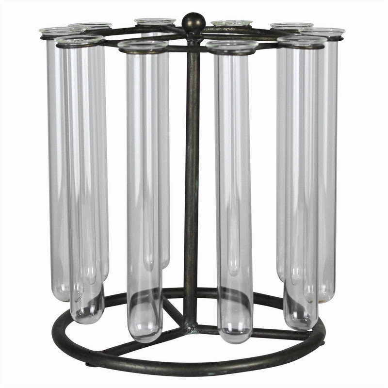 Archer Tube Floral Display, Glass & Metal Vase,Ceramic Vase
