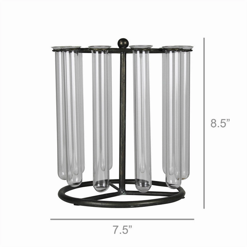 Archer Tube Floral Display, Glass & Metal
