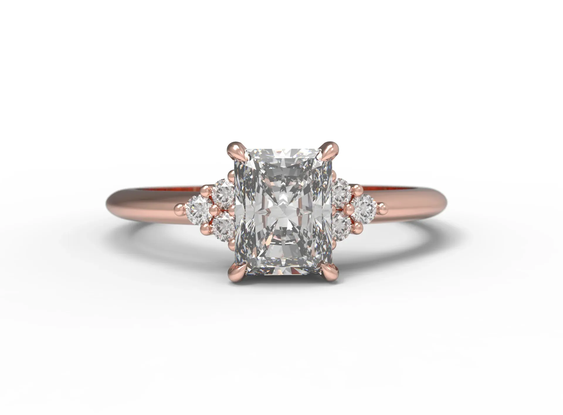 'Aria' Emerald Shaped Diamond Engagement Ring