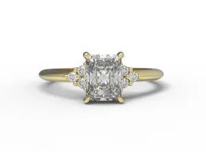 'Aria' Emerald Shaped Diamond Engagement Ring