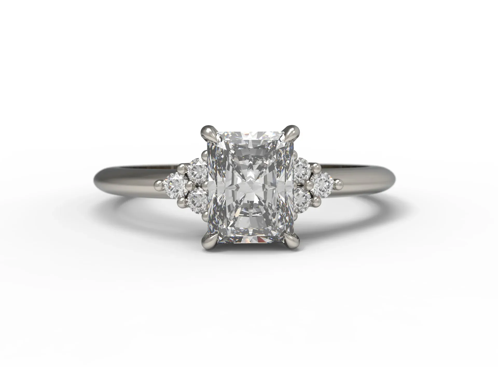 'Aria' Emerald Shaped Diamond Engagement Ring