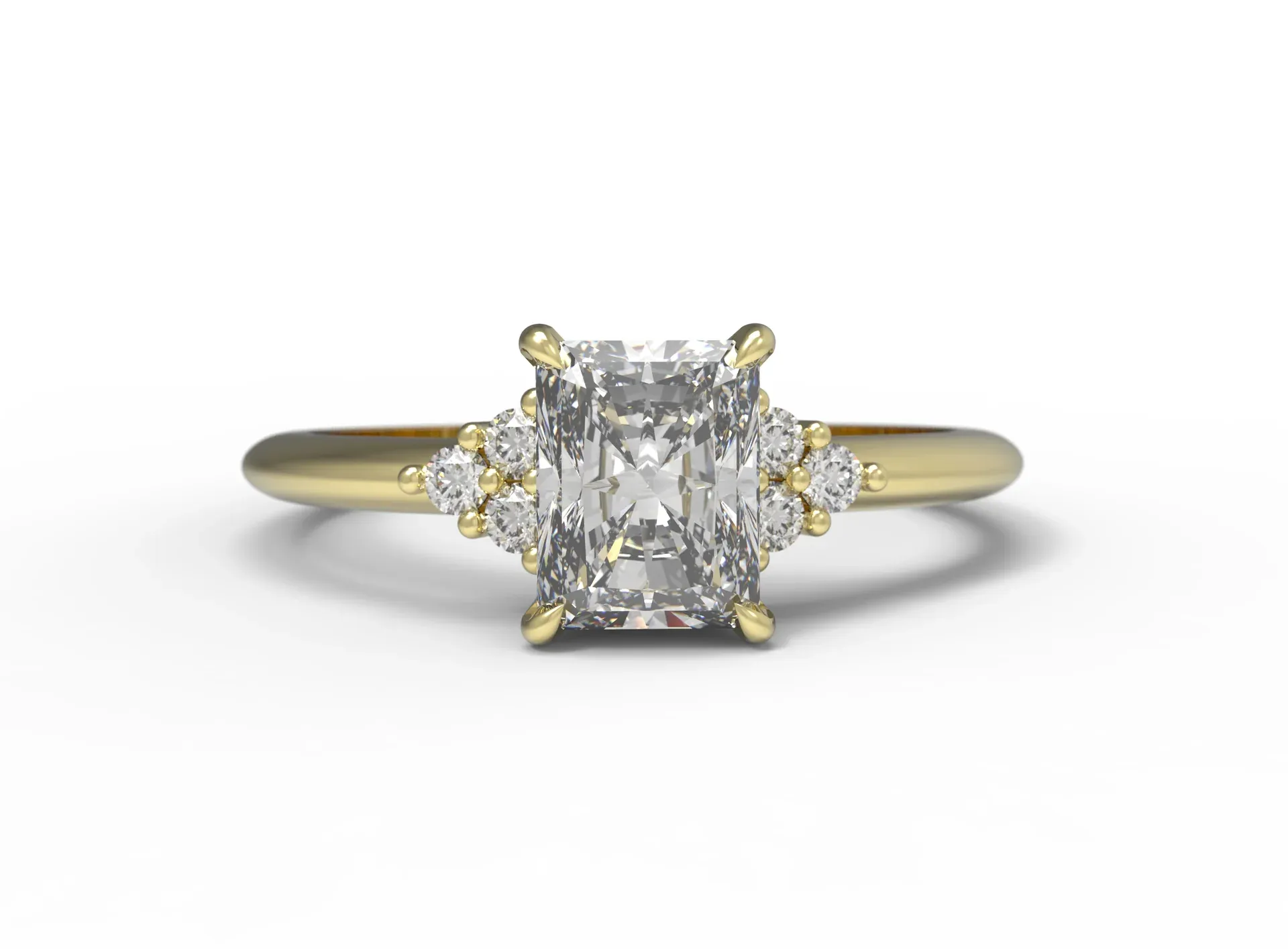'Aria' Emerald Shaped Diamond Engagement Ring
