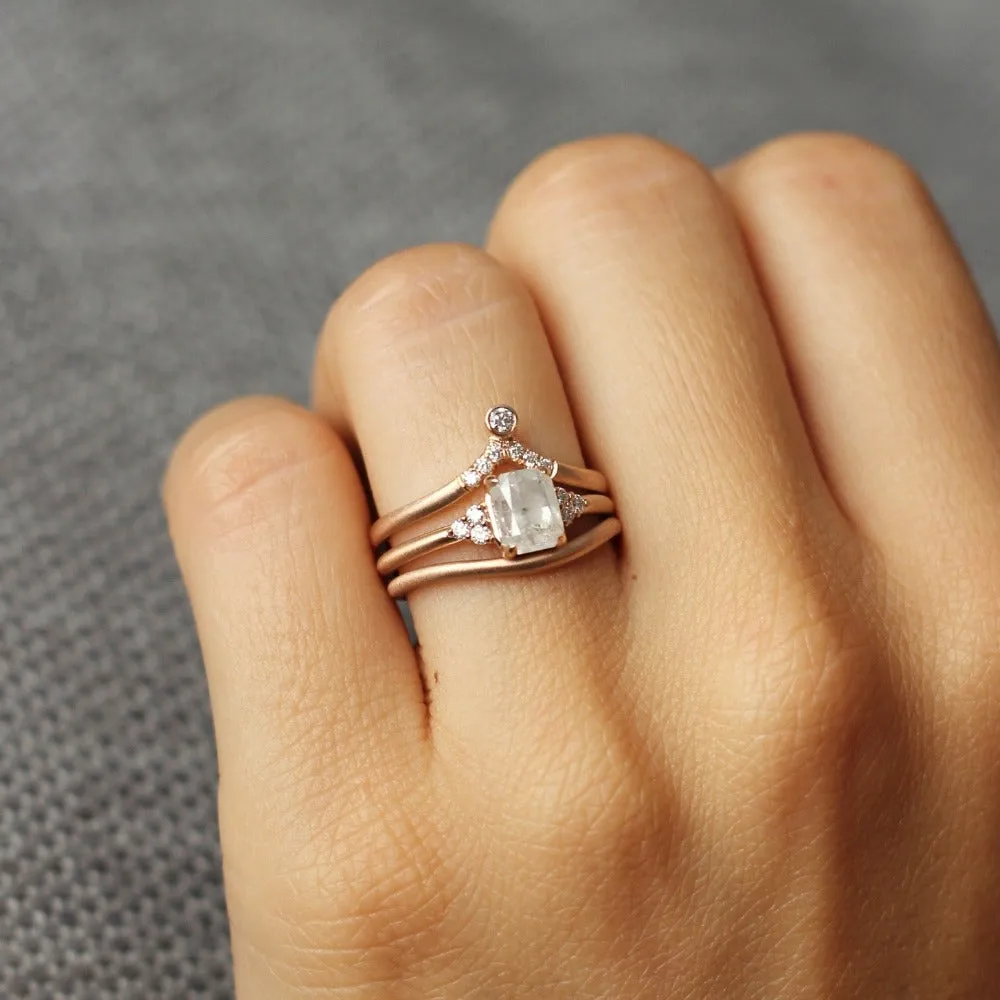 'Aria' Emerald Shaped Diamond Engagement Ring