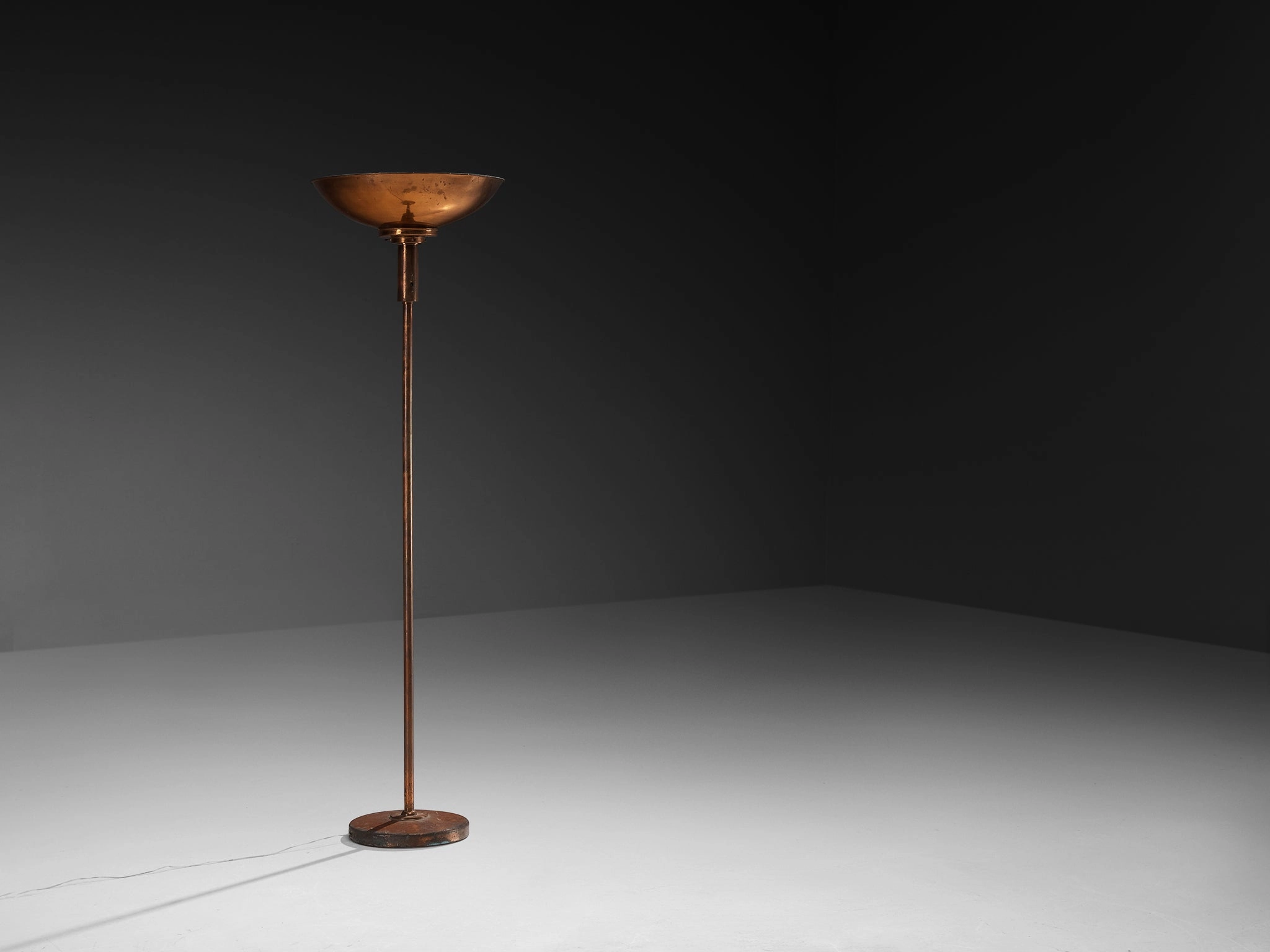 Art Deco Italian Floor Lamp in Copper