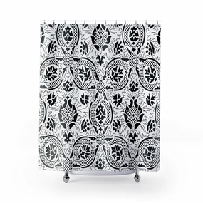 Art Deco Shower Curtain | Black White, Art Nouveau Lighting,Home Lighting