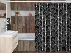Art Deco Shower Curtain | Black White Gatsby Lighting,Home Lighting