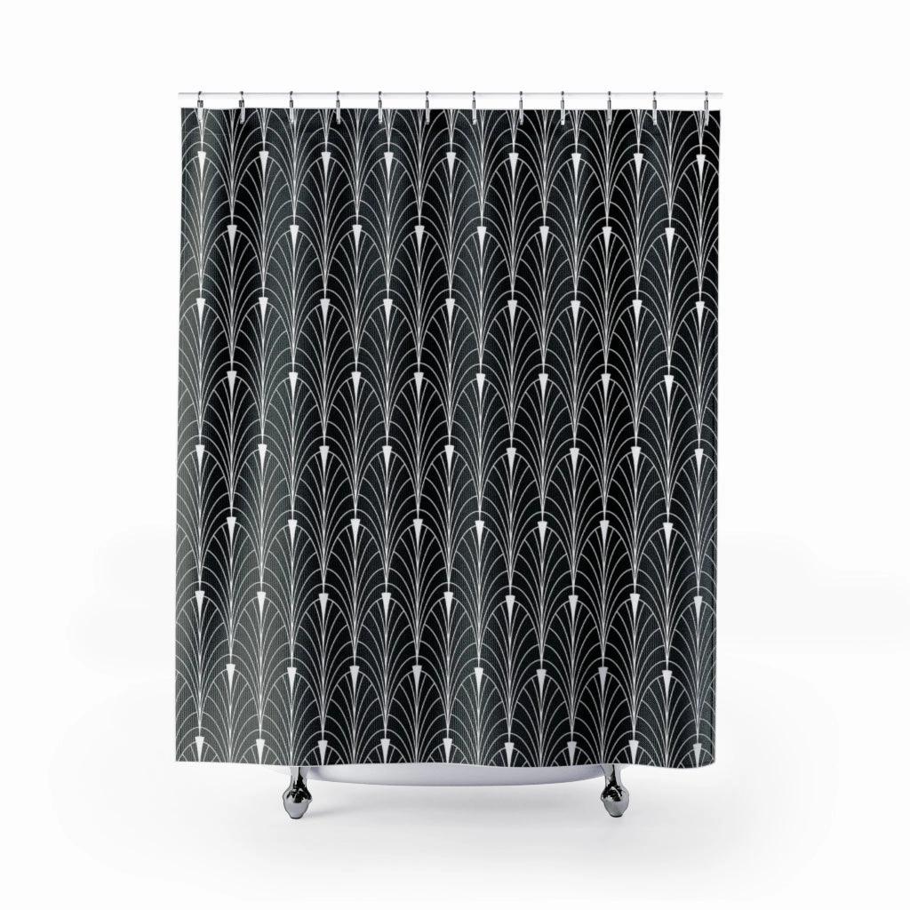 Art Deco Shower Curtain | Black White Gatsby