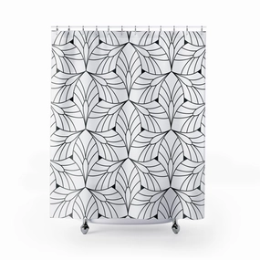 Art Deco Shower Curtain | Black White Minimalist Geometric Lighting,Home Lighting