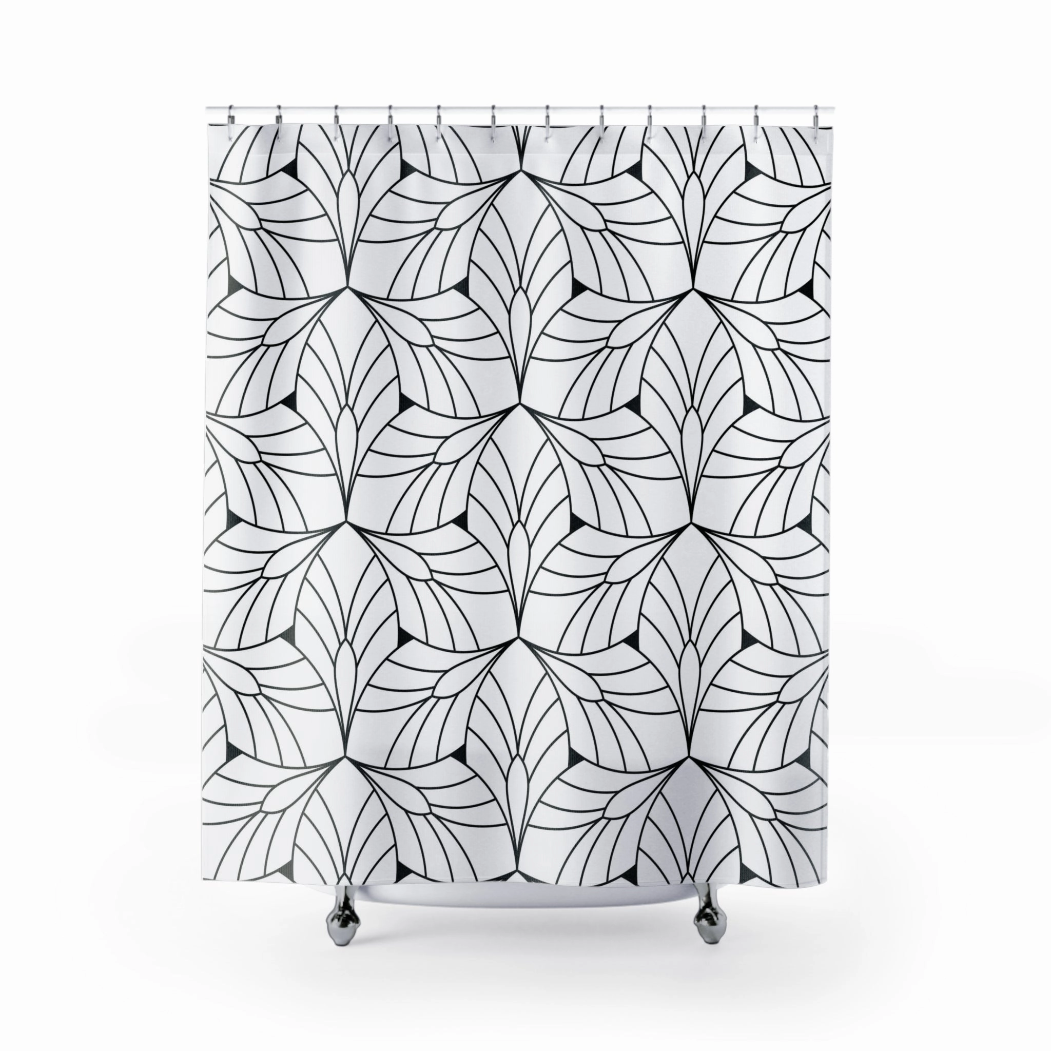 Art Deco Shower Curtain | Black White Minimalist Geometric Lighting,Home Lighting