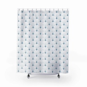 Art Deco Shower Curtain | Blue white, Art Nouveau Lighting,Home Lighting