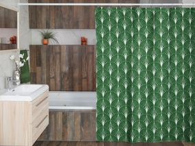 Art Deco Shower Curtain | Green White Gatsby Lighting,Home Lighting