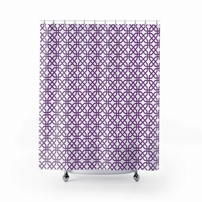 Art Deco Shower Curtain | Purple White Geometric, Art Nouveau Lighting,Home Lighting