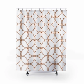 Art Deco Shower Curtain | White Brown Beige Lighting,Home Lighting