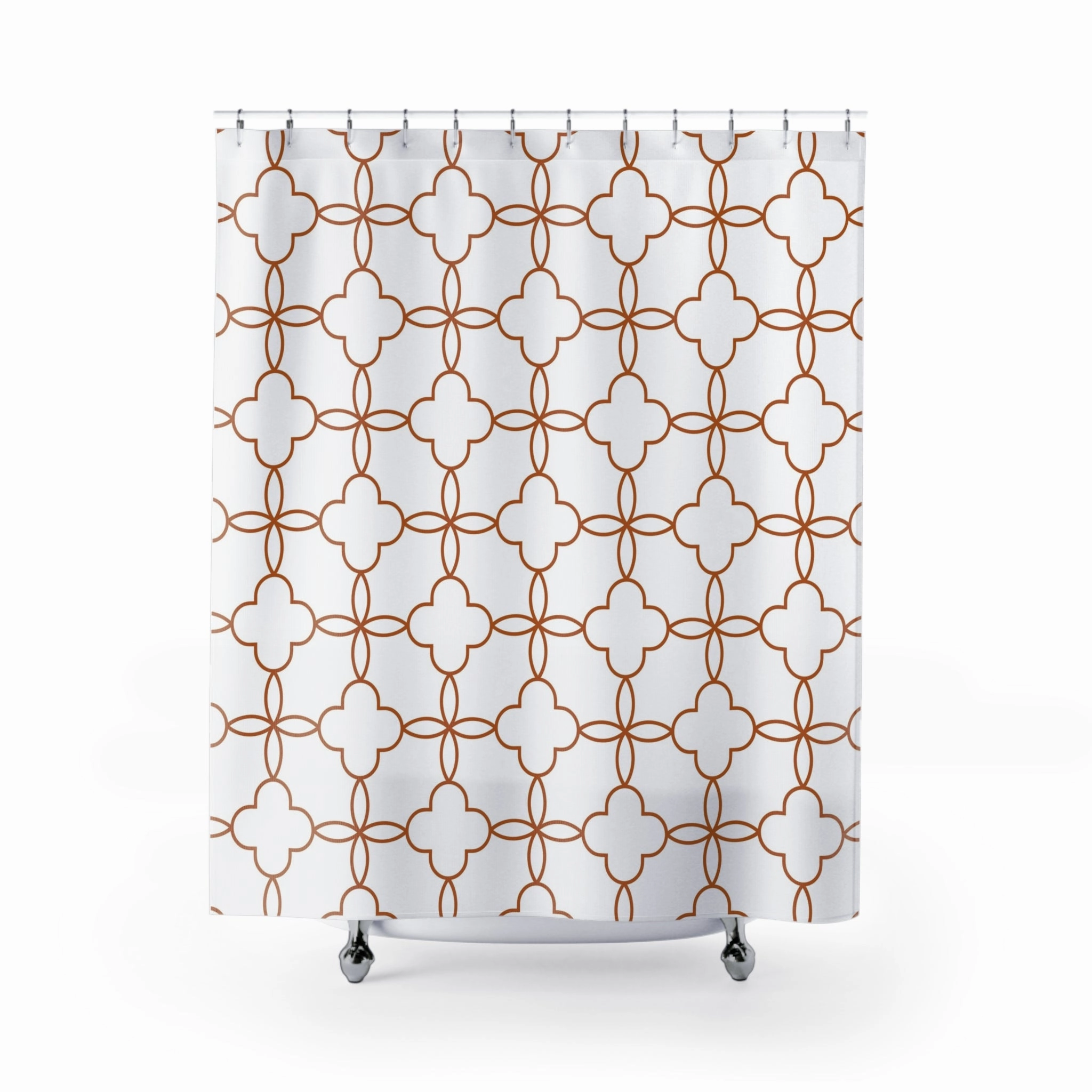 Art Deco Shower Curtain | White Brown Beige Lighting,Home Lighting