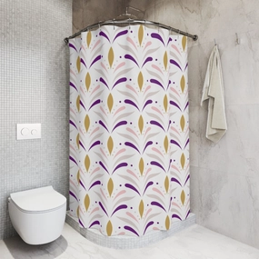 Art Deco Shower Curtain | White, Pink Purple, Beige Bath Curtain Lighting,Home Lighting