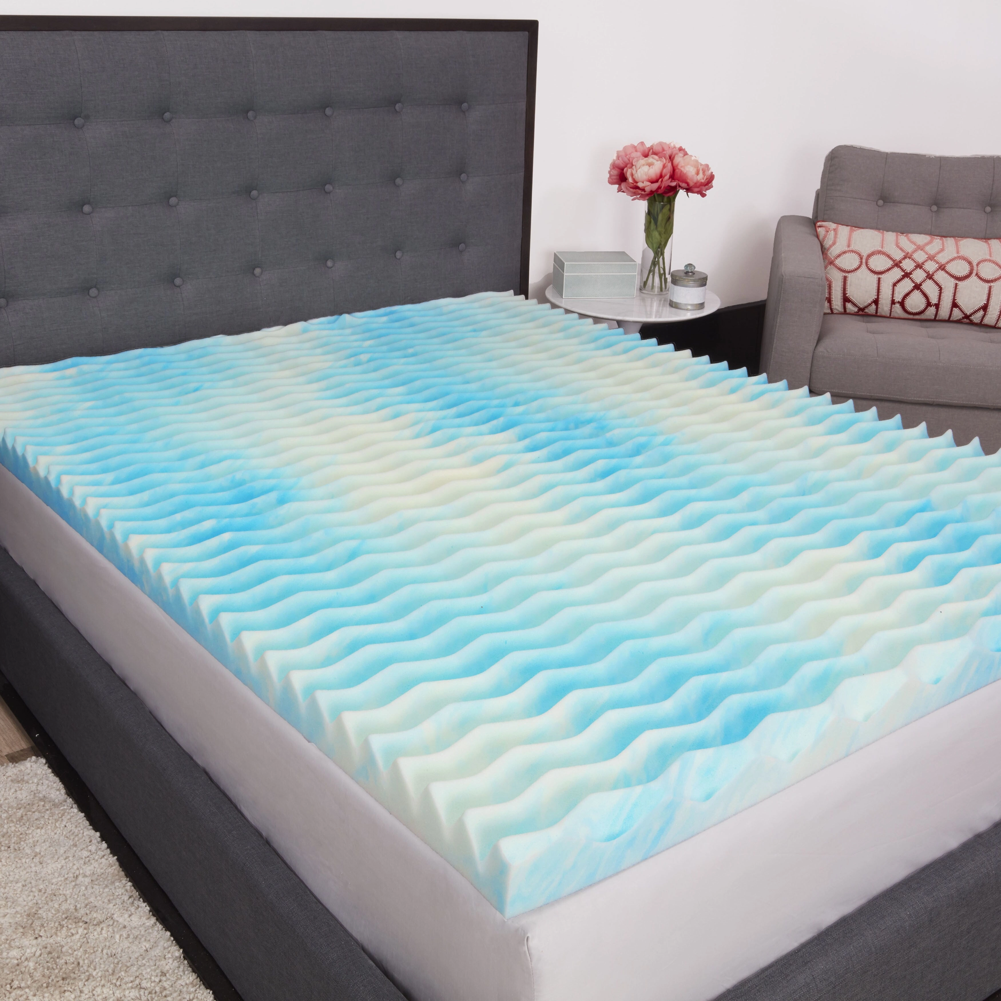 Authentic Comfort 2-Inch BlueWave Gel Memory Foam Mattress Topper
