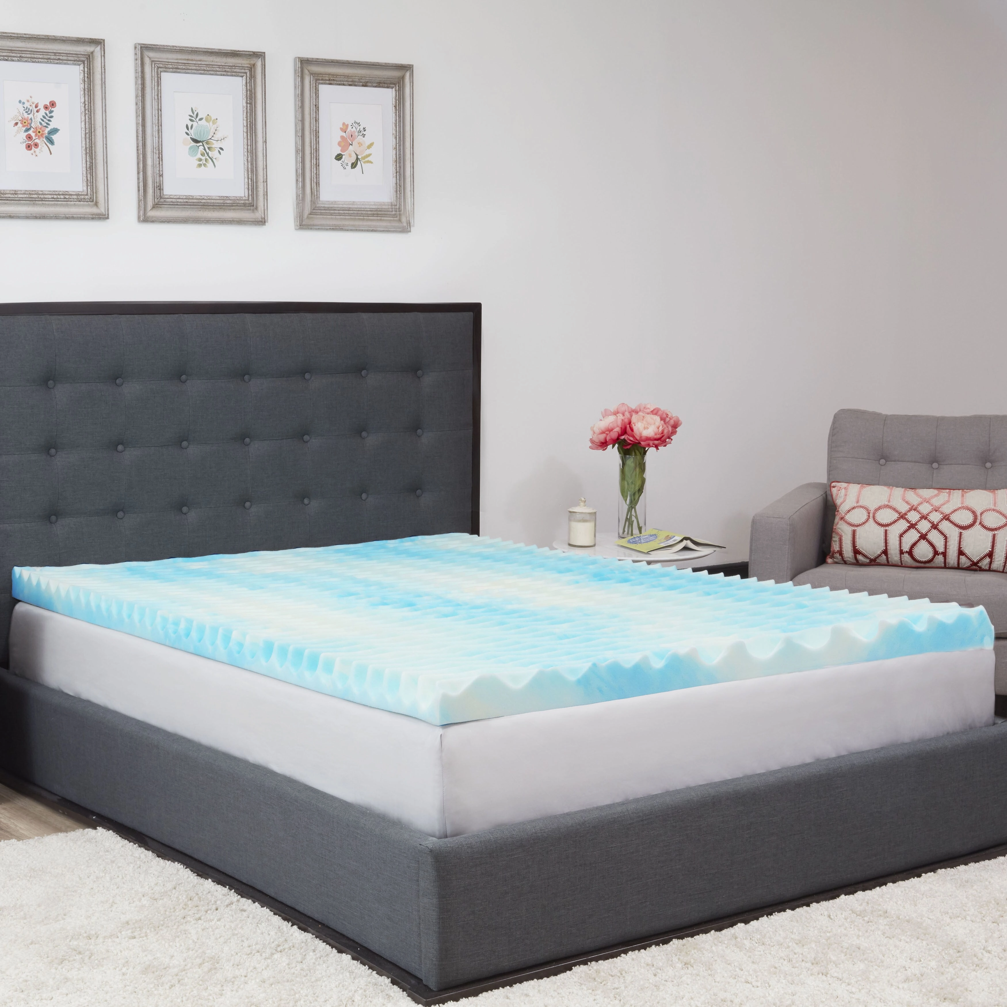 Authentic Comfort 2-Inch BlueWave Gel Memory Foam Mattress Topper mattress pads,mattress topper,bed protection