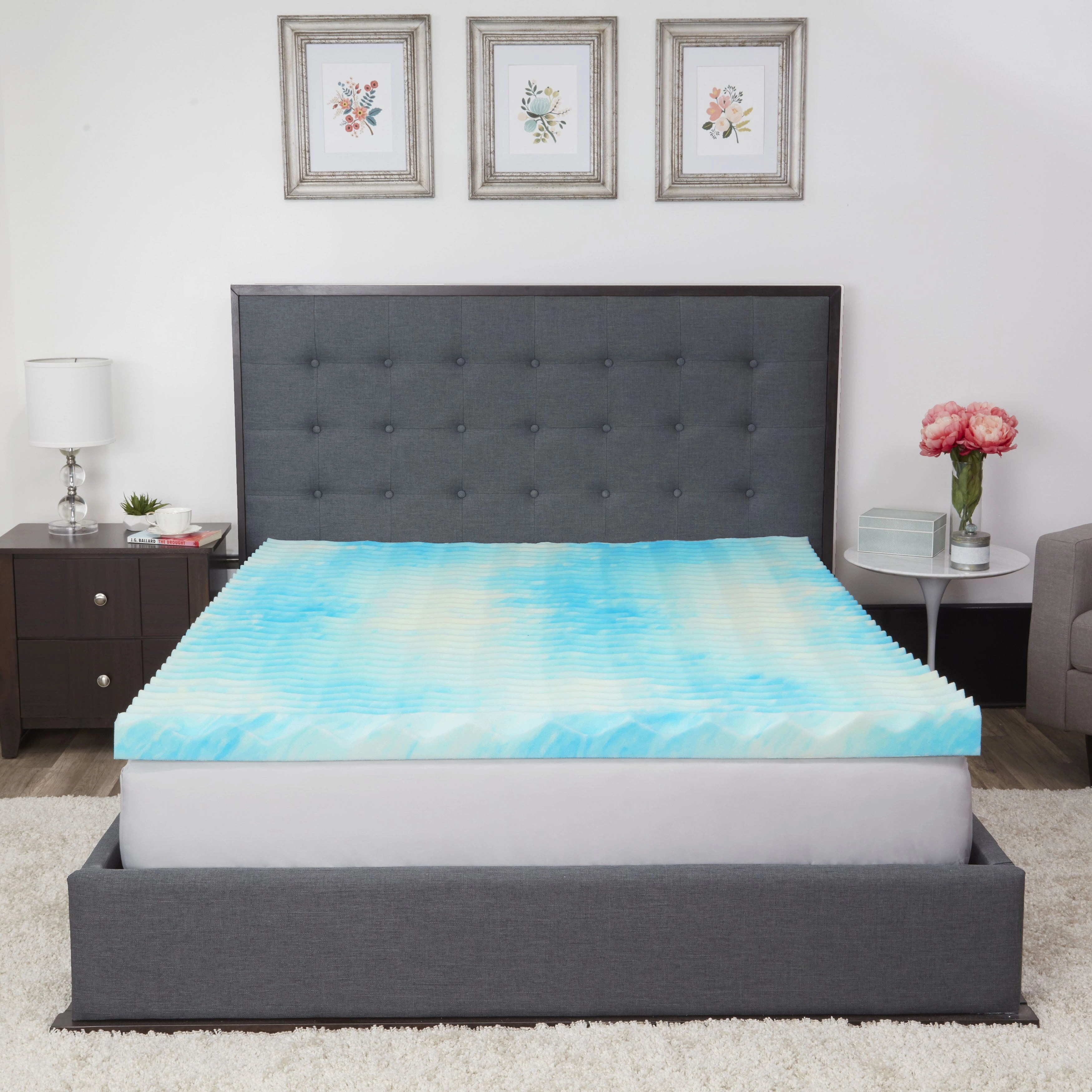 Authentic Comfort 2-Inch BlueWave Gel Memory Foam Mattress Topper