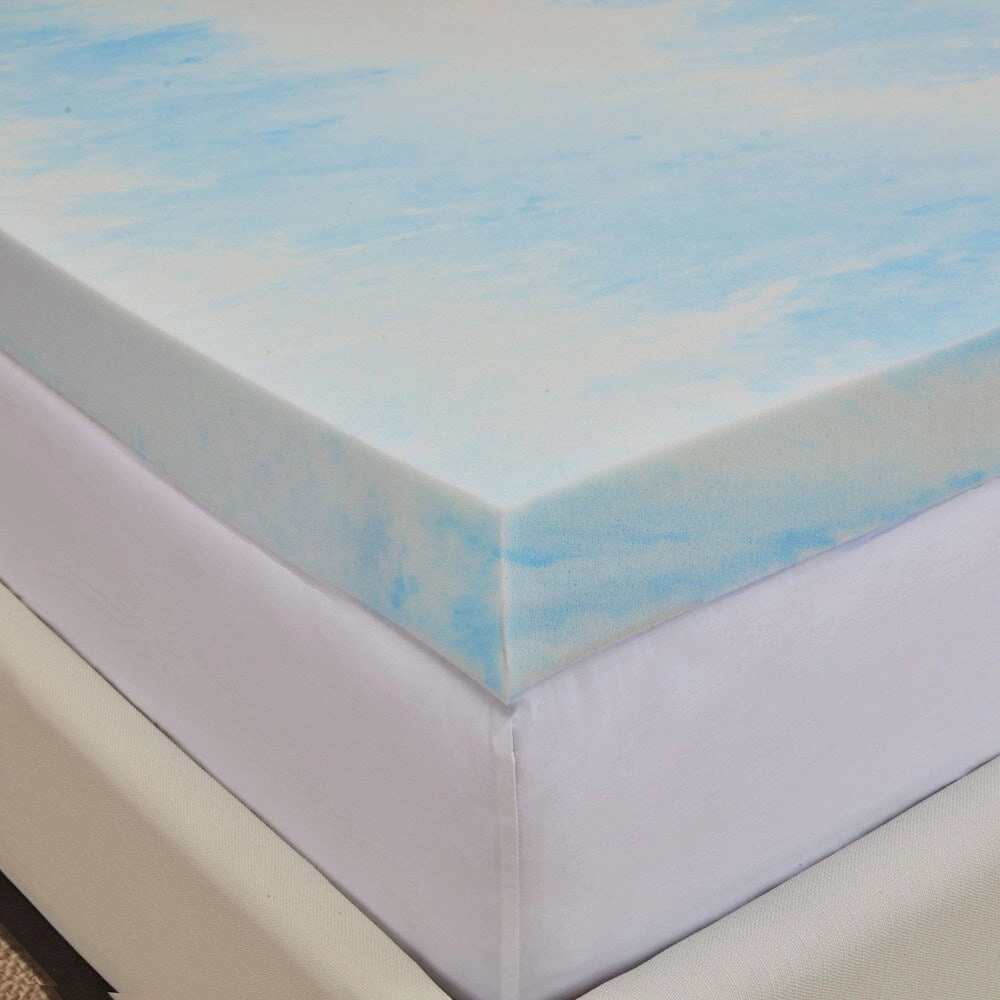 Authentic Comfort 4-inch Dorm Gel Swirl Memory Foam Mattress Topper