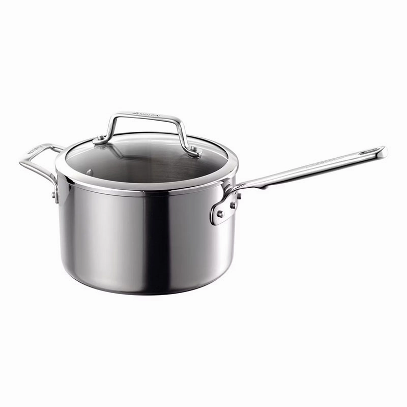 Authority Multi-Ply Clad Saucepan with lid, 3.8 litre - 20cm, Stainless Steel curtain fabric, upholstery textile