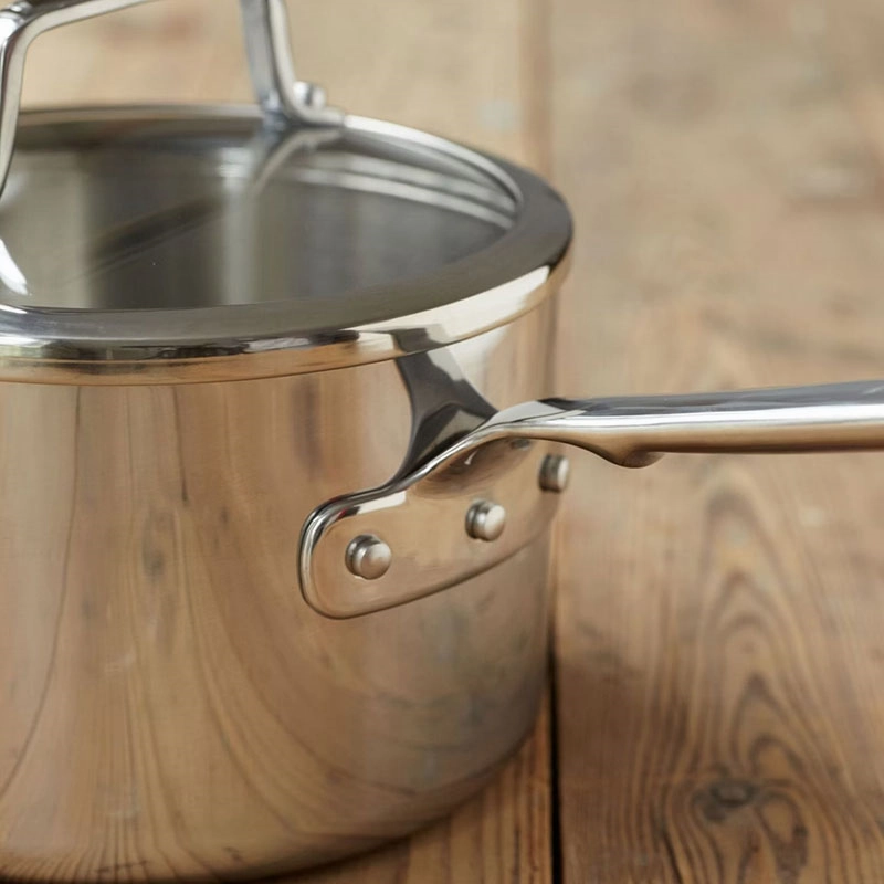 Authority Multi-Ply Clad Saucepan with lid, 3.8 litre - 20cm, Stainless Steel