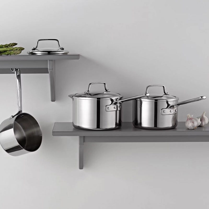 Authority Multi-Ply Clad Saucepan with lid, 3.8 litre - 20cm, Stainless Steel