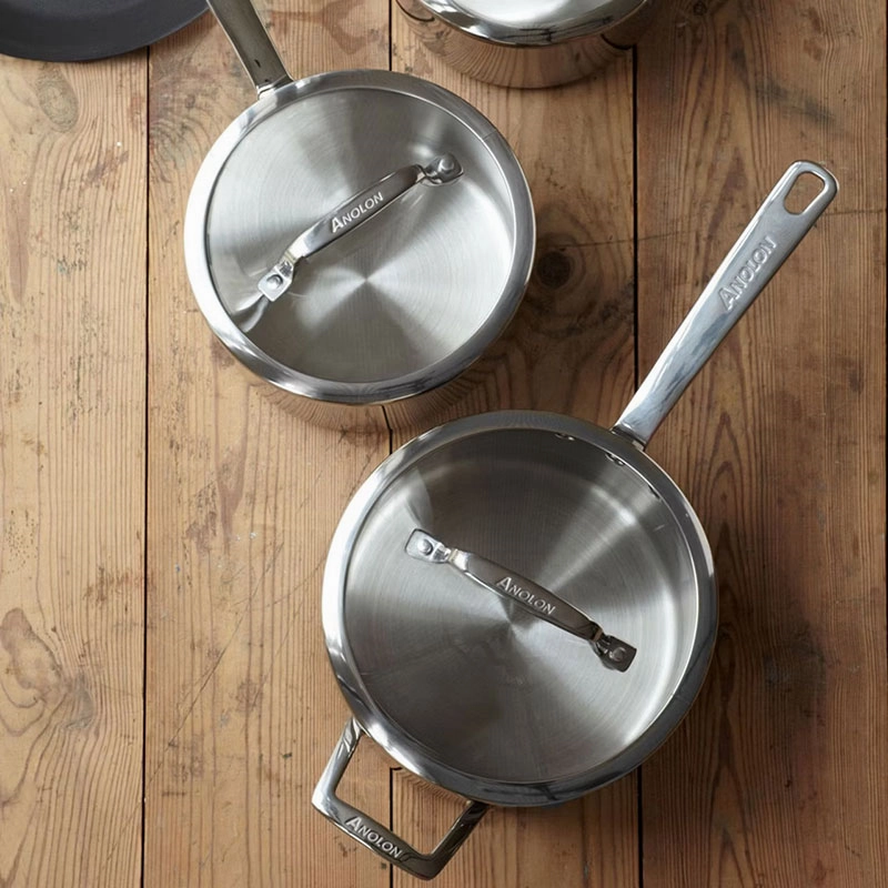 Authority Multi-Ply Clad Saucepan with lid, 3.8 litre - 20cm, Stainless Steel