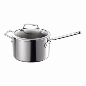 Authority Multi-Ply Clad Saucepan with lid, 3.8 litre - 20cm, Stainless Steel curtain fabric, upholstery textile