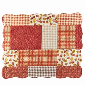 Autumn Leaves & Plaid Shades Patchwork Bed Pillow Sham pillowcases,cotton pillow covers,bed linen