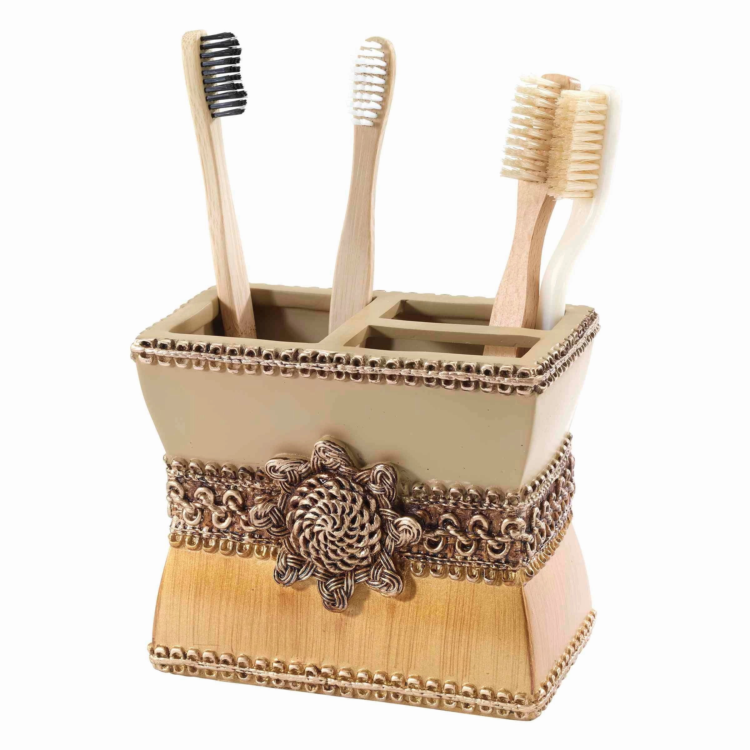 Avanti Linens Braided Medallion Toothbrush Holder - Gold - Toothbrush Holder