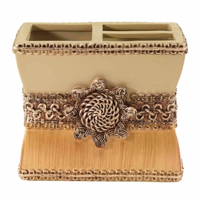 Avanti Linens Braided Medallion Toothbrush Holder - Gold - Toothbrush Holder Toothbrush Holder,Bathroom Organizer