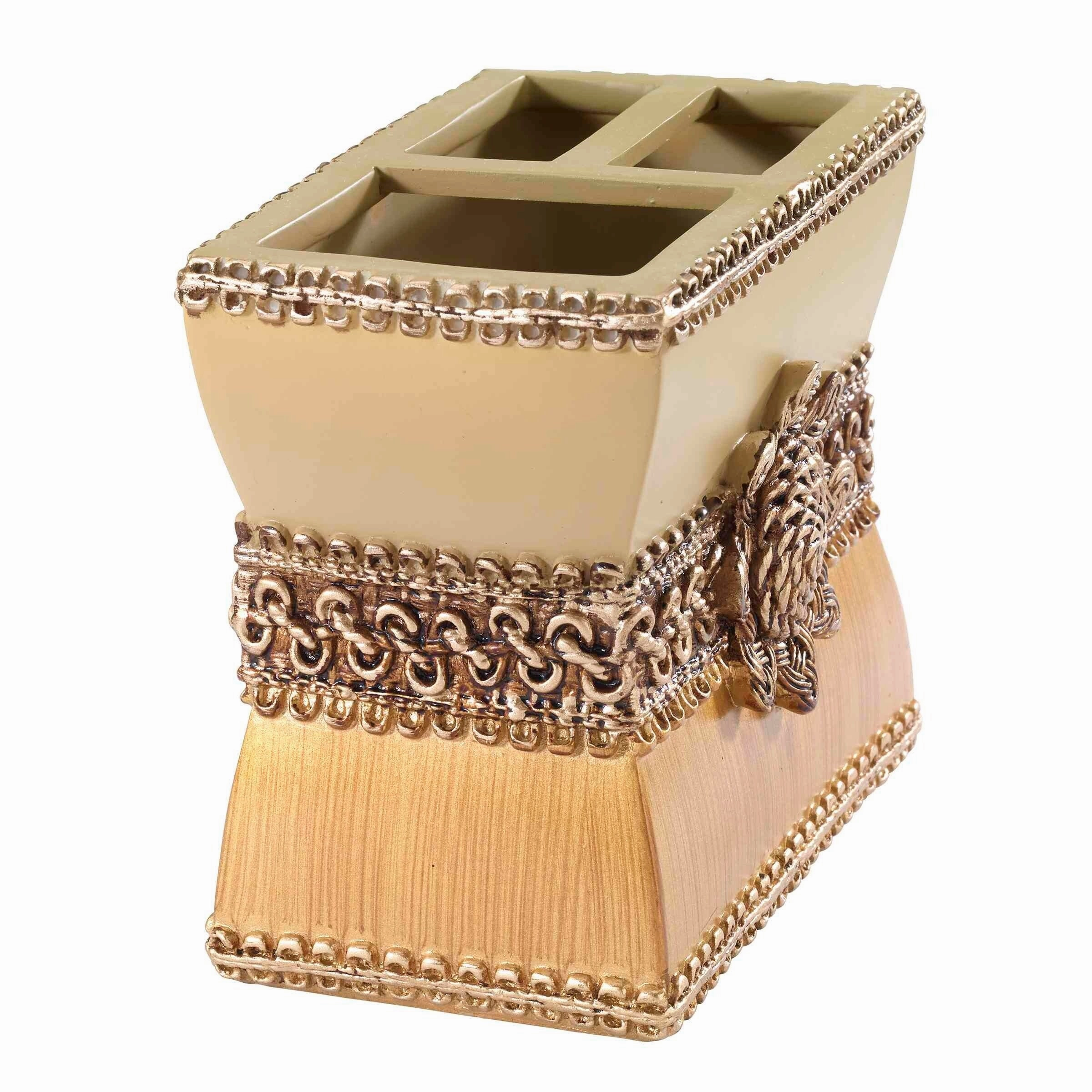 Avanti Linens Braided Medallion Toothbrush Holder - Gold - Toothbrush Holder