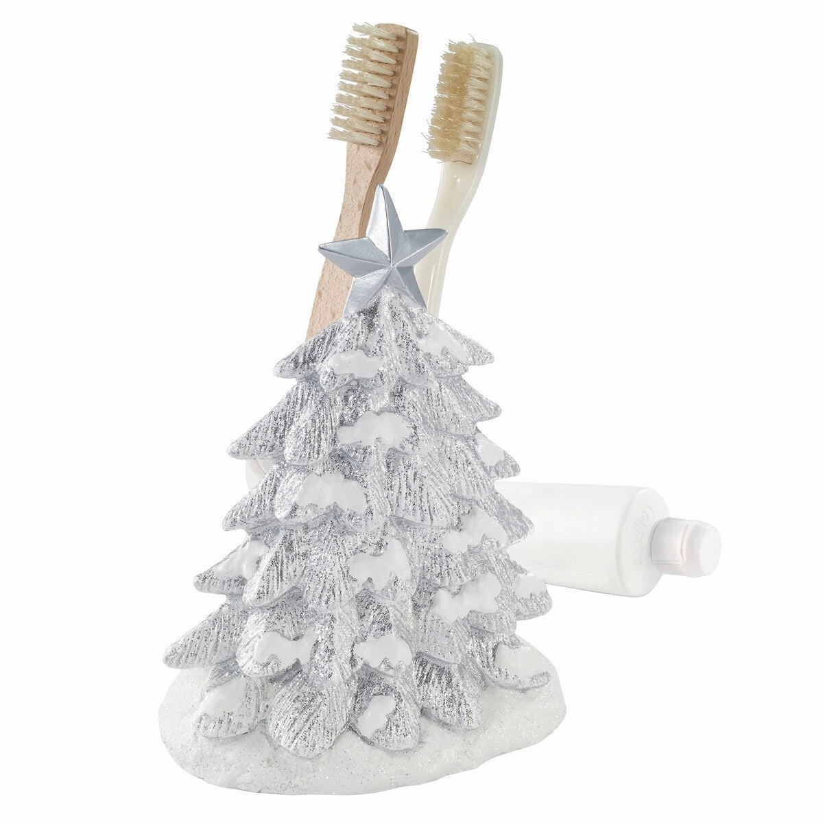 Avanti Sparkle Toothbrush Holder - White Toothbrush Holder,Bathroom Organizer