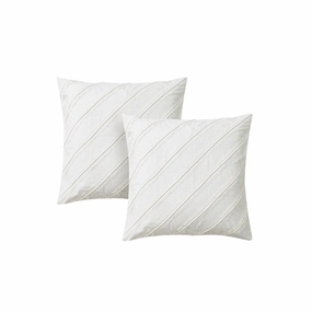 AWE Wanderlust Cotton Euro Shams in Ivory pillowcases,cotton pillow covers,bed linen